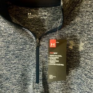 Men’s UA / Heat Gear Loose Fit LS Quarter Zip / XL Navy